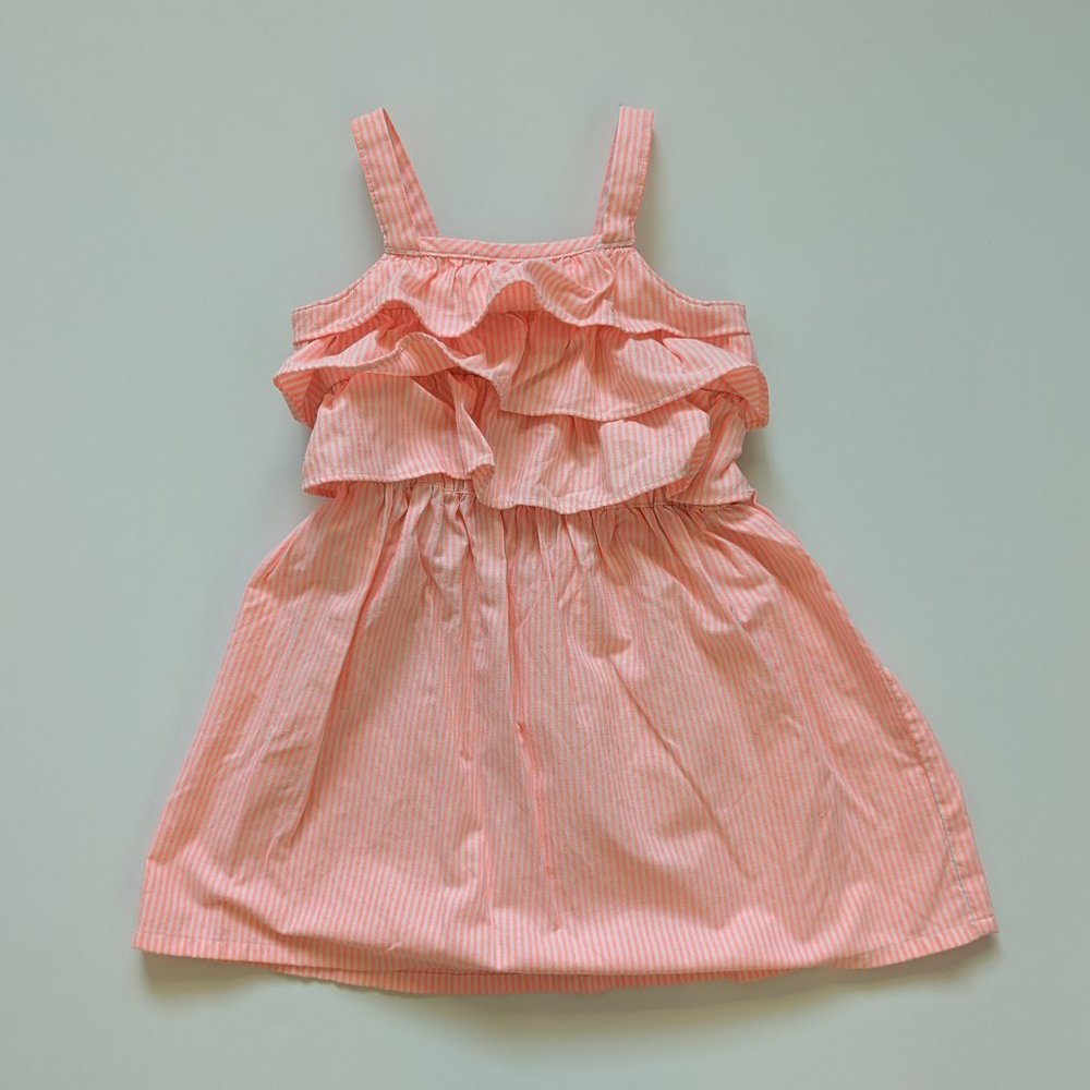 Gymboree Girls 3T Island Cruise Neon Striped Ruffle Dress VGUC